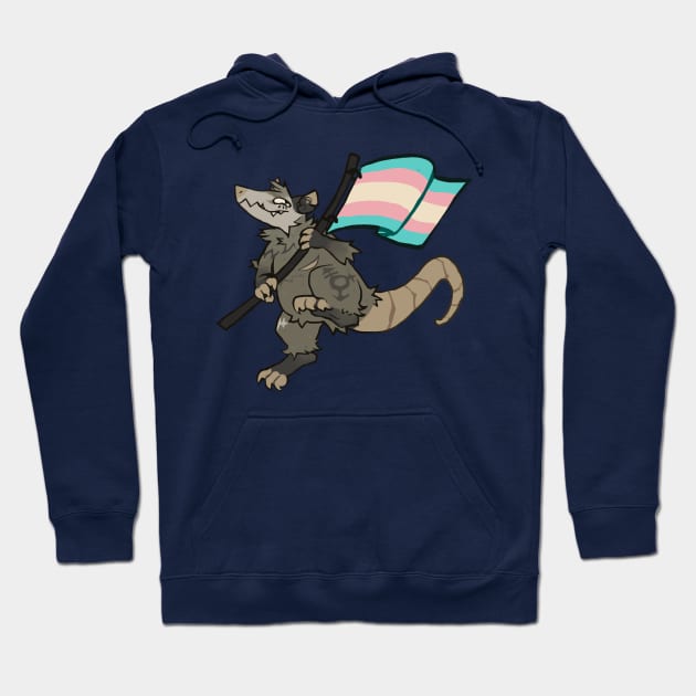 Trans Rights Opossum (remastered) Hoodie by Vultone